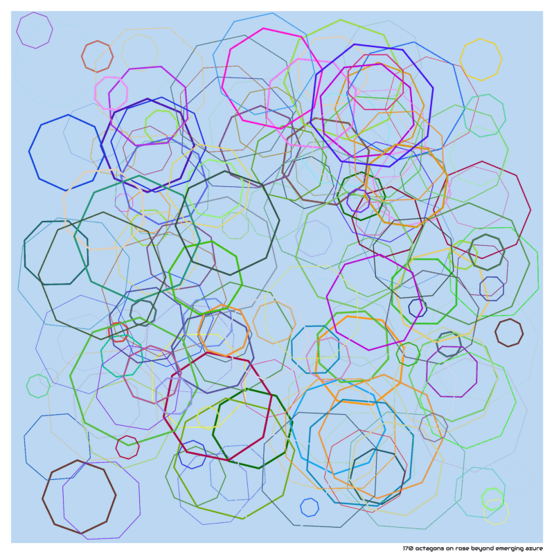 170 octagons on rose beyond emerging azure