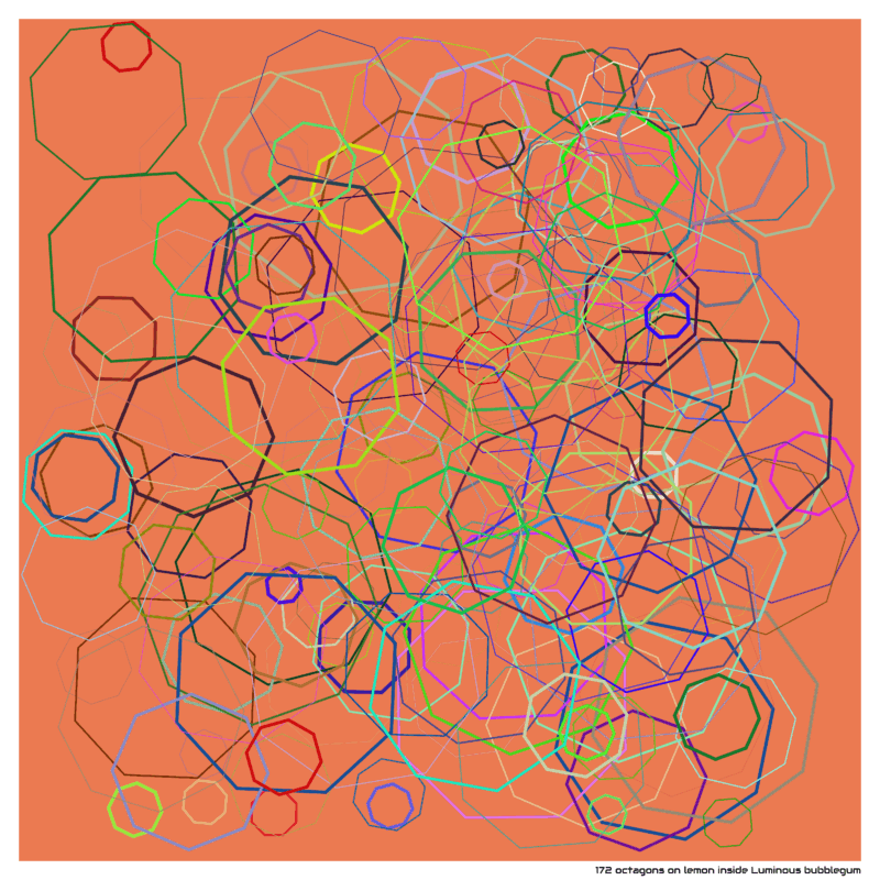 172 octagons on lemon inside Luminous bubblegum