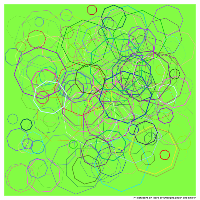 174 octagons on Wave of Emerging peach and smoke