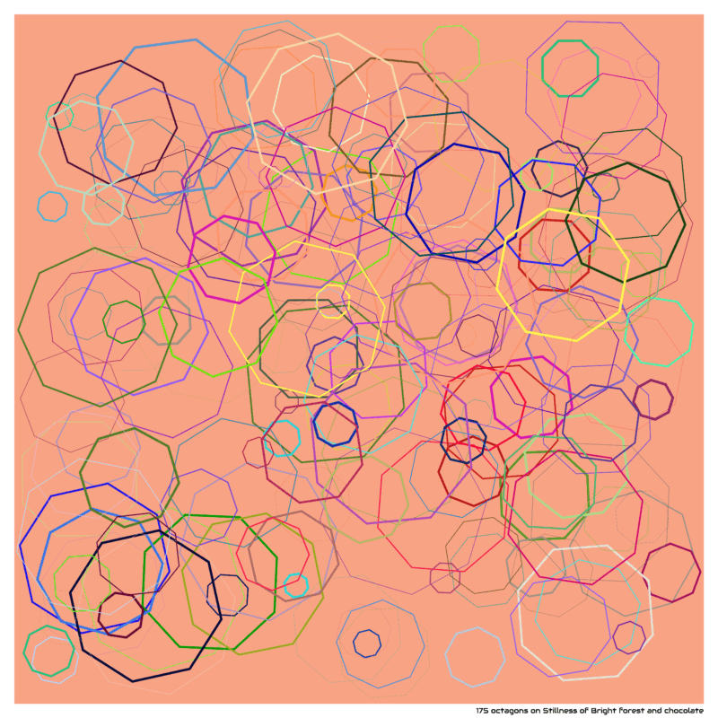 175 octagons on Stillness of Bright forest and chocolate