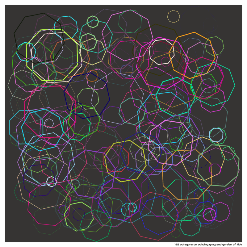 182 octagons on echoing gray and garden of tide