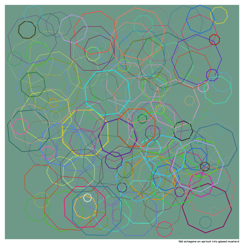 192 octagons on apricot into glazed mustard