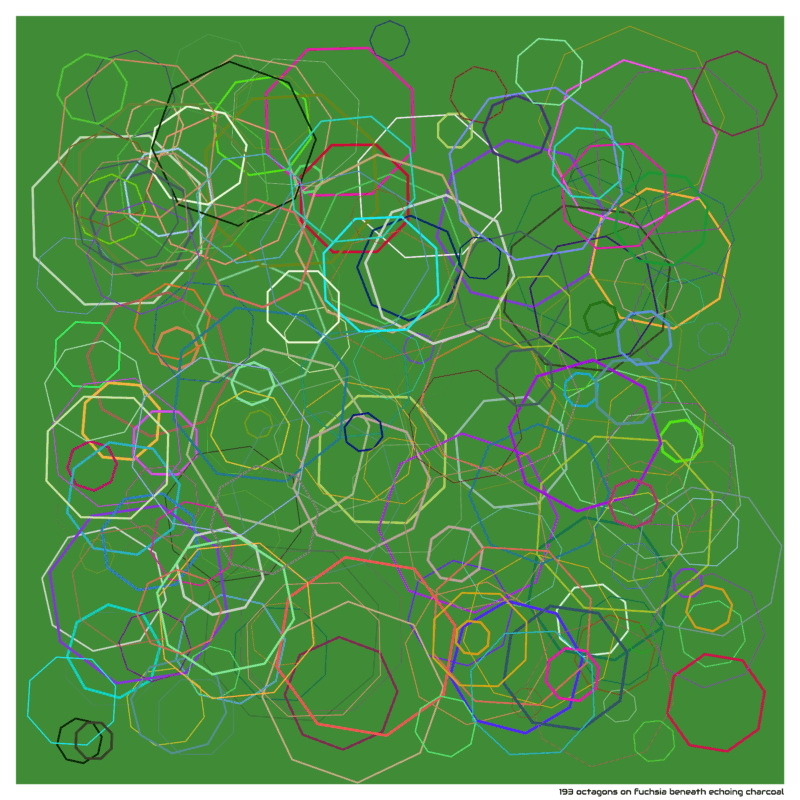 193 octagons on fuchsia beneath echoing charcoal