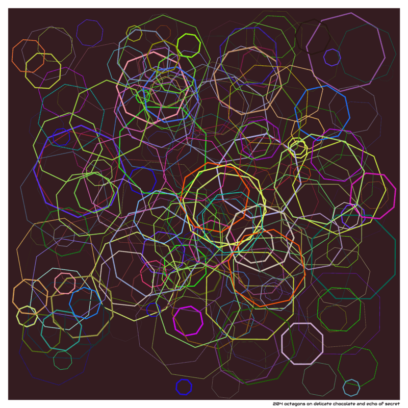 204 octagons on delicate chocolate and echo of secret