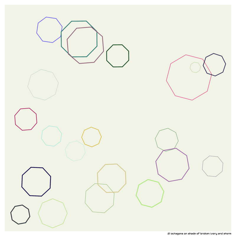 21 octagons on shade of broken ivory and storm
