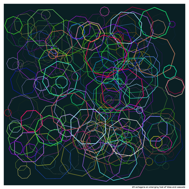 211 octagons on emerging teal of bliss and cascade