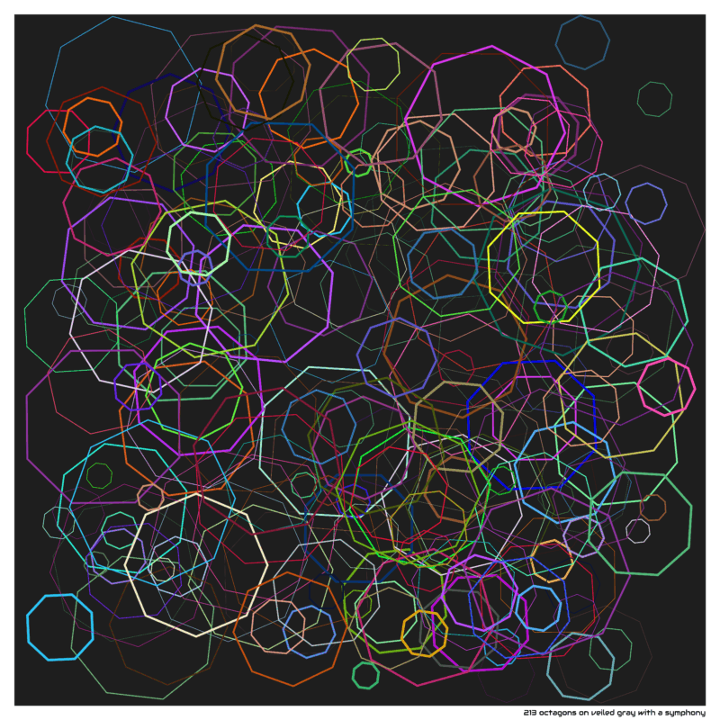 213 octagons on veiled gray with a symphony