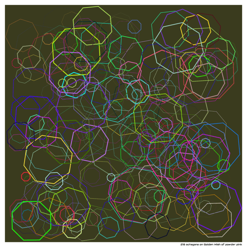 218 octagons on Golden Wish of powder pink