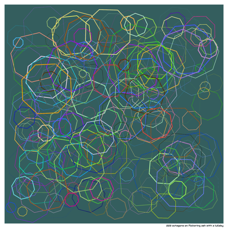 223 octagons on flickering ash with a lullaby
