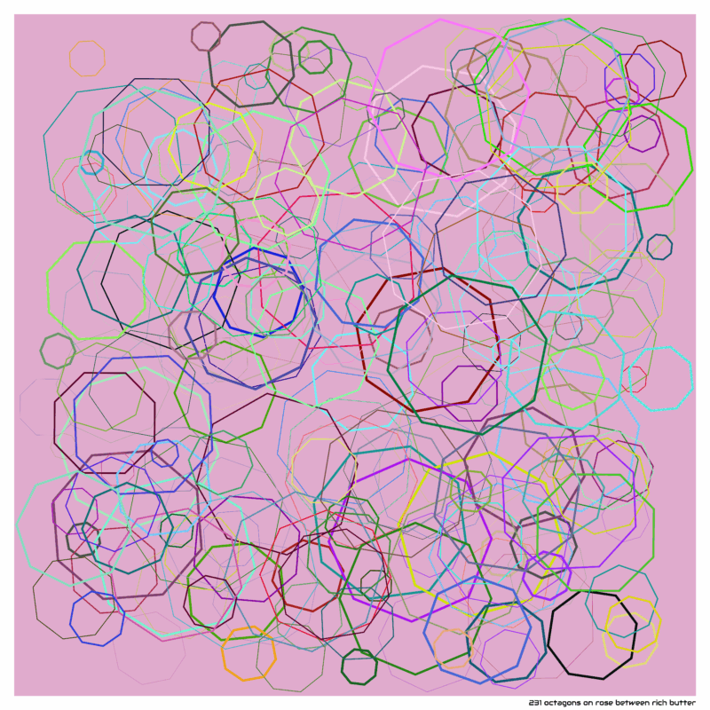 231 octagons on rose between rich butter