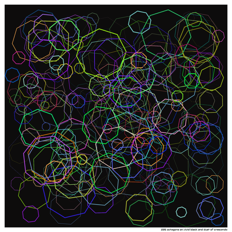235 octagons on vivid black and dust of crescendo