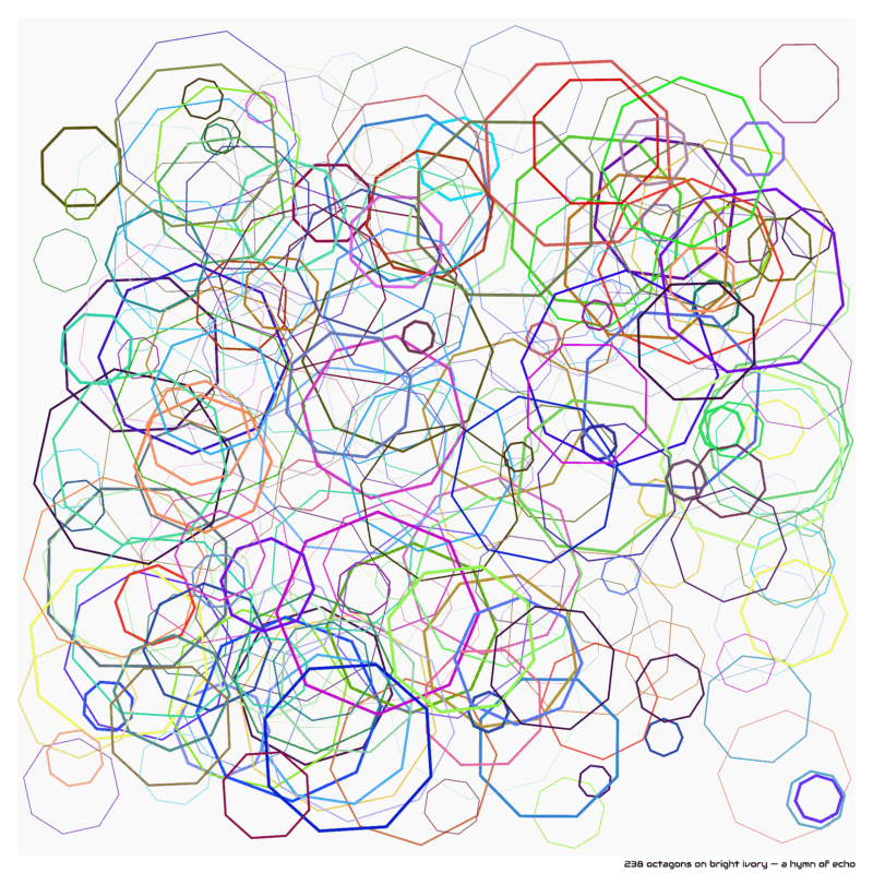 238 octagons on bright ivory — a hymn of echo