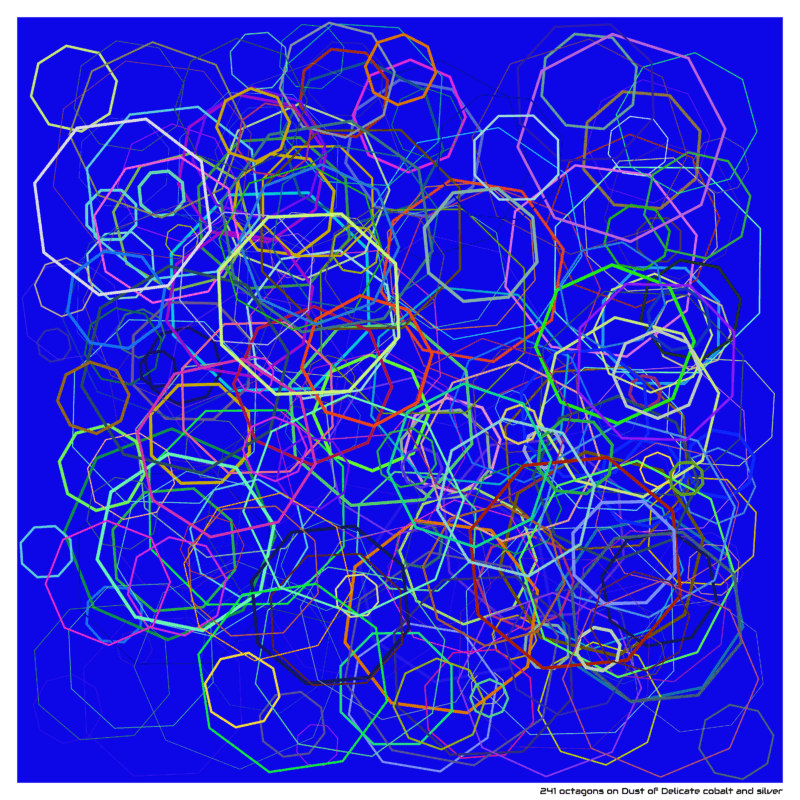 241 octagons on Dust of Delicate cobalt and silver