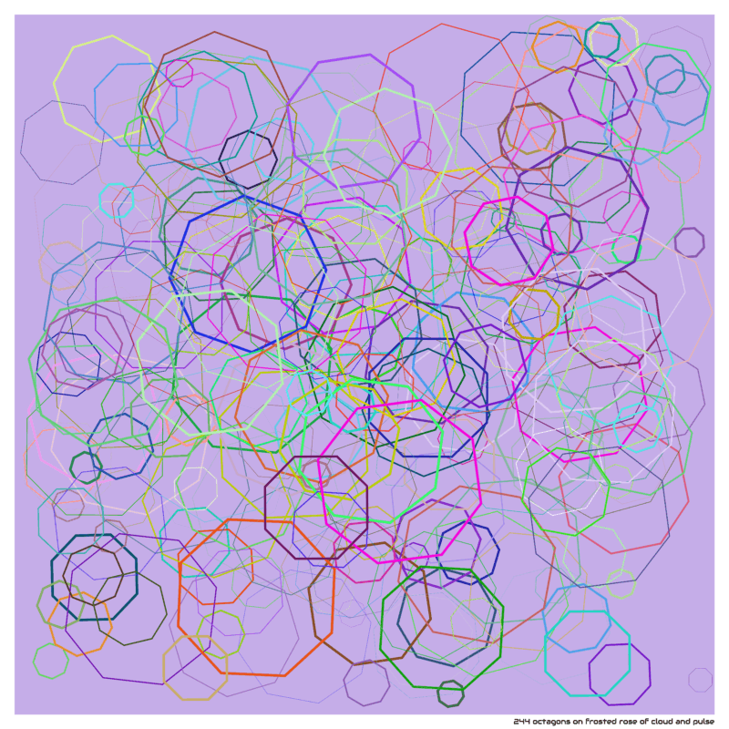 244 octagons on frosted rose of cloud and pulse