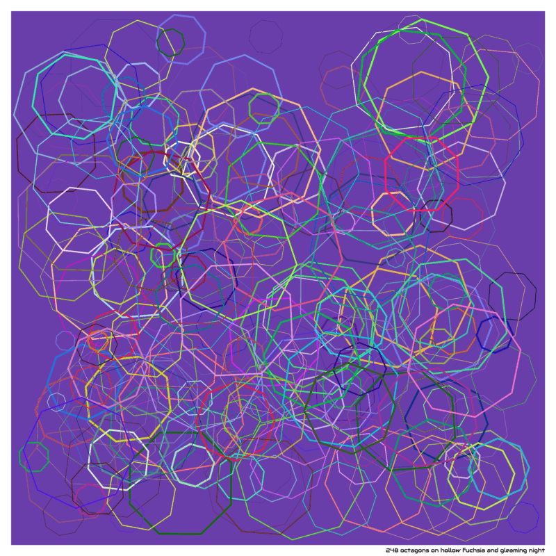 248 octagons on hollow fuchsia and gleaming night