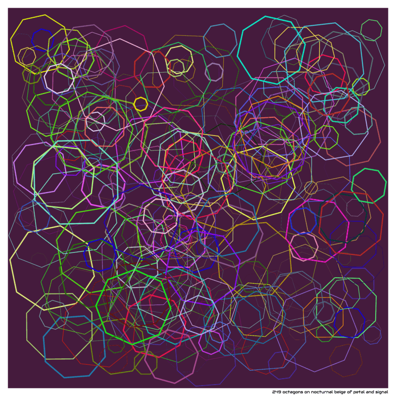 249 octagons on nocturnal beige of petal and signal
