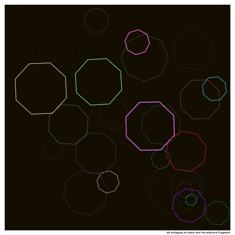 25 octagons on black and the silence’s fragment