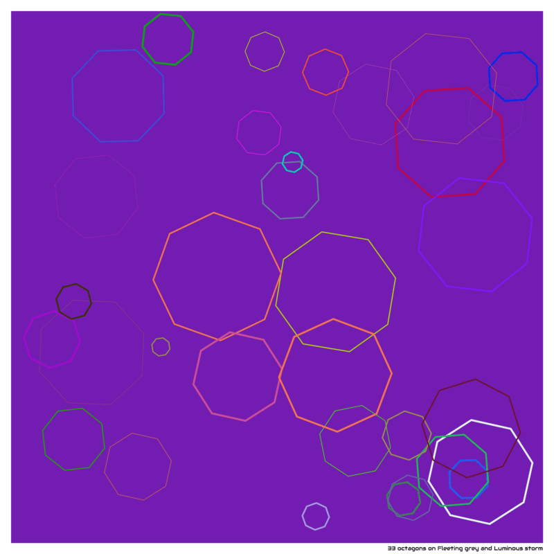33 octagons on Fleeting grey and Luminous storm