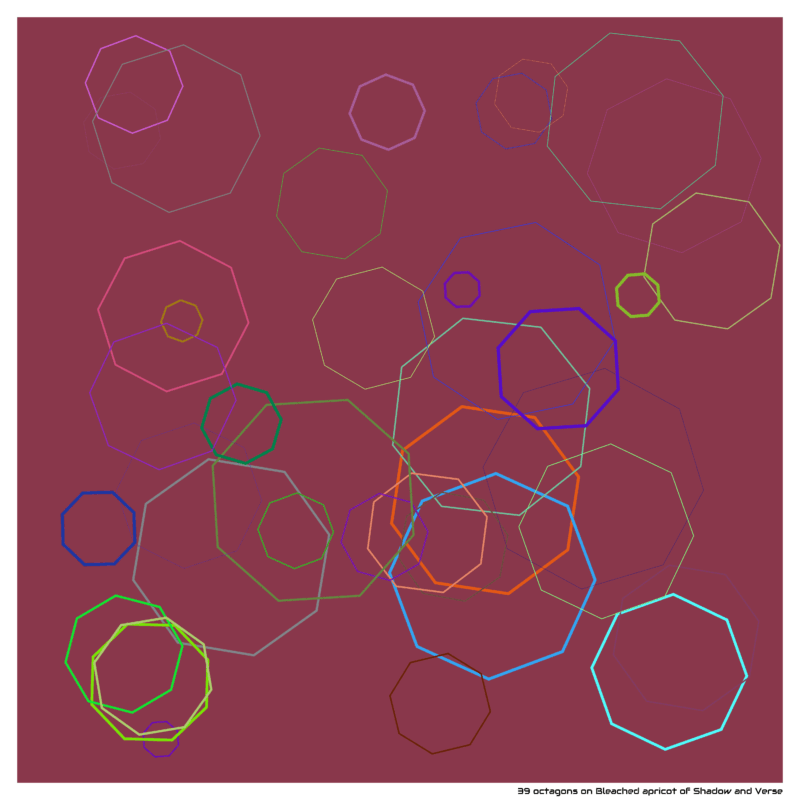 39 octagons on Bleached apricot of Shadow and Verse