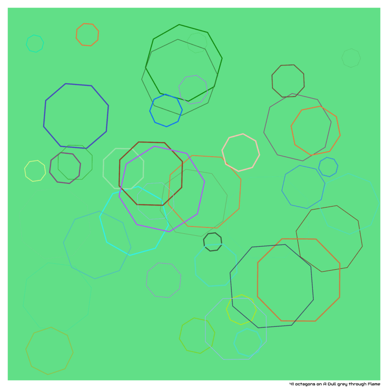 41 octagons on A Dull grey through Flame