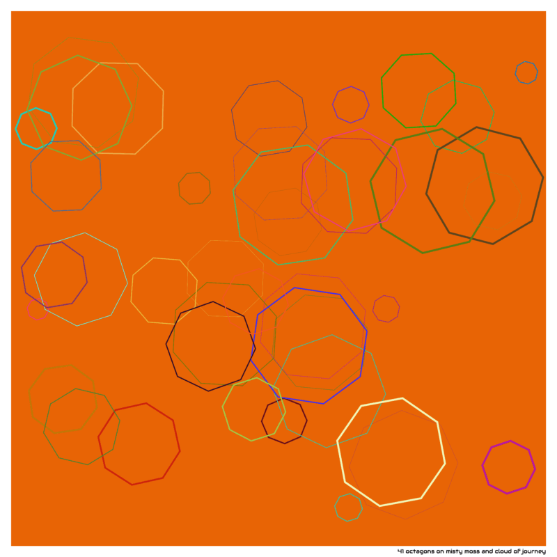 41 octagons on misty moss and cloud of journey