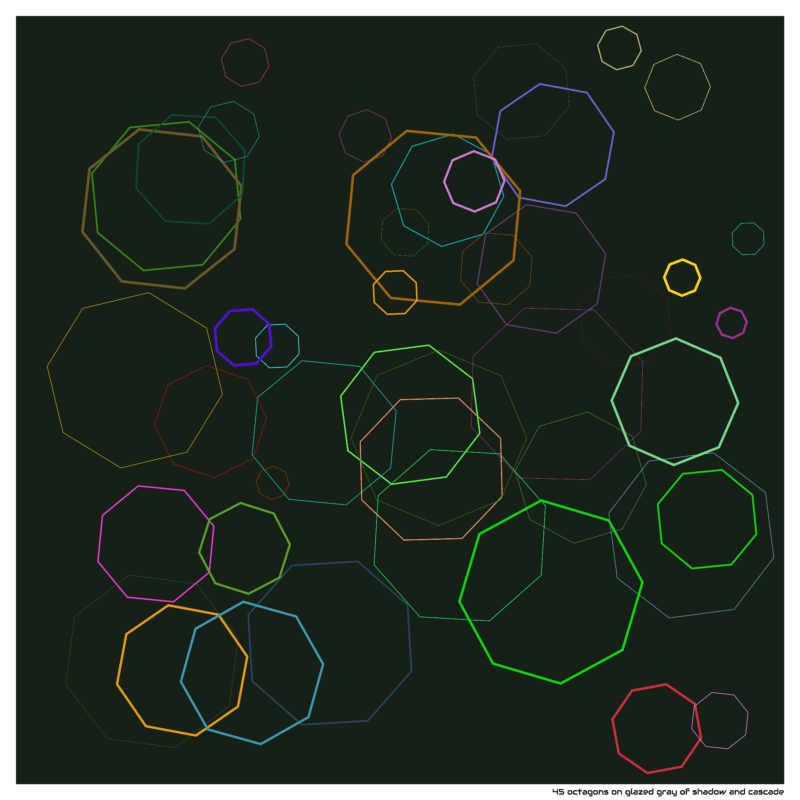 45 octagons on glazed gray of shadow and cascade