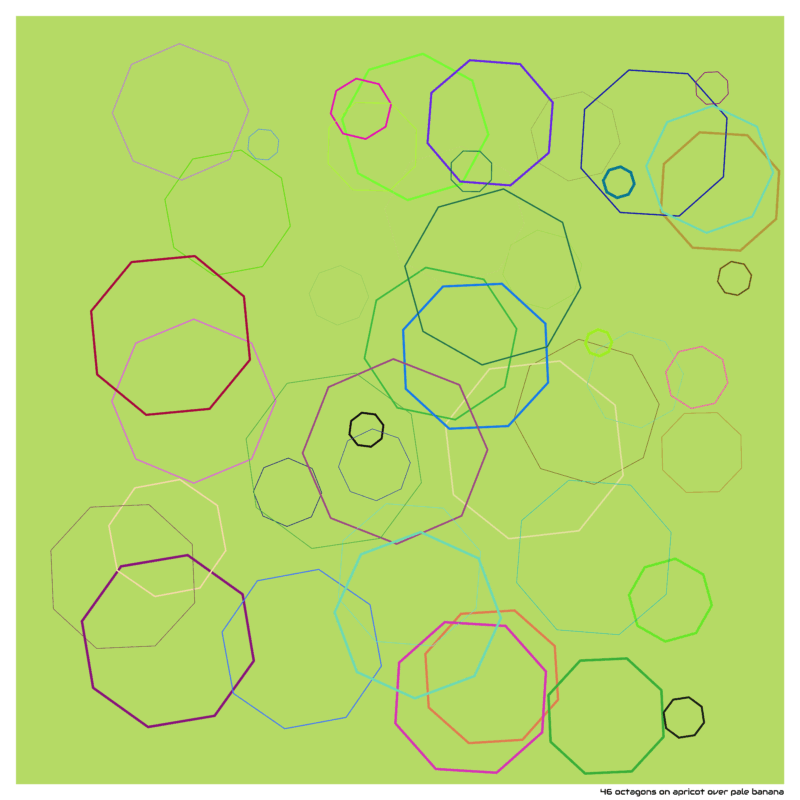 46 octagons on apricot over pale banana