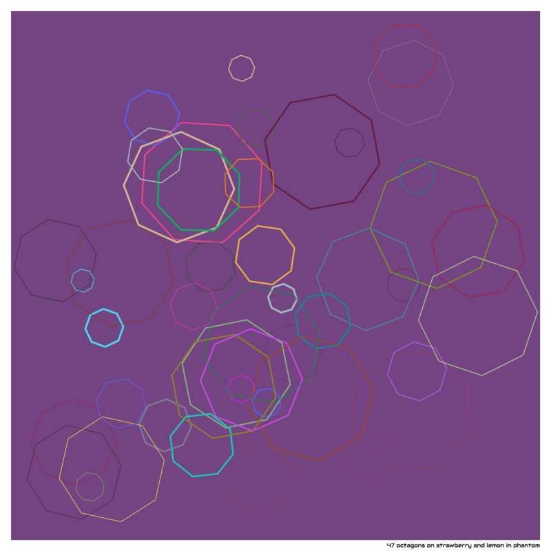 47 octagons on strawberry and lemon in phantom