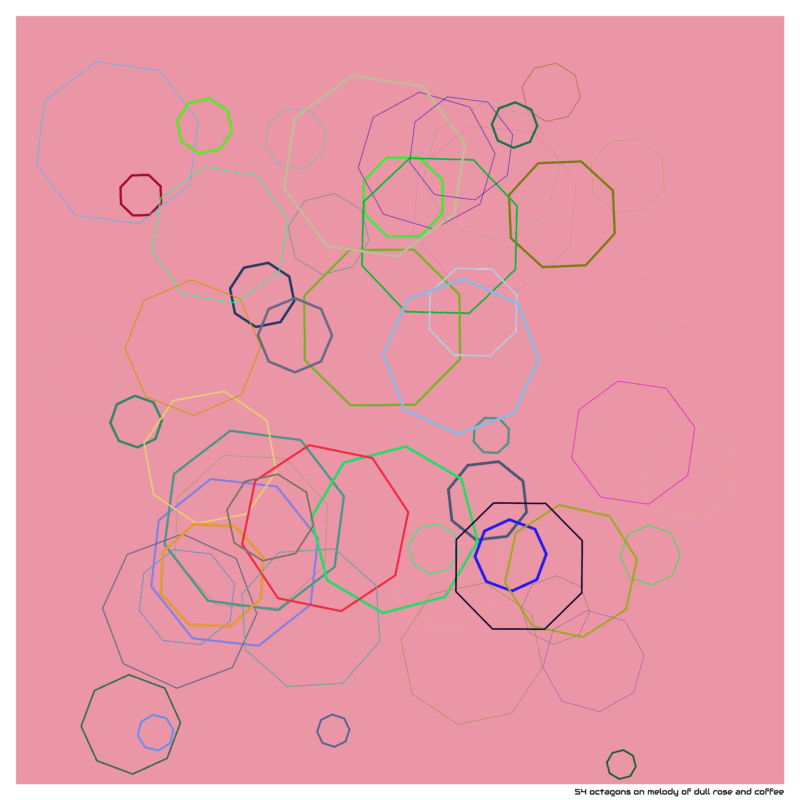 54 octagons on melody of dull rose and coffee