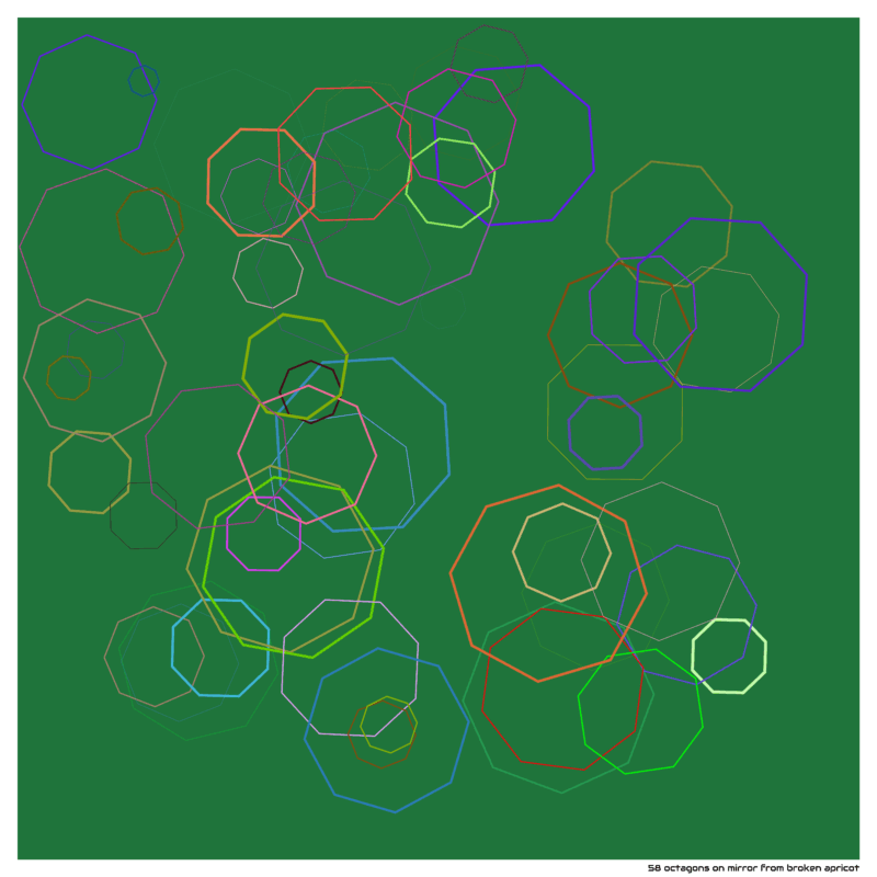 58 octagons on mirror from broken apricot