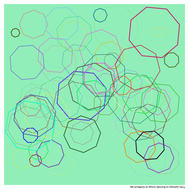 63 octagons on Storm dancing on Delicate navy
