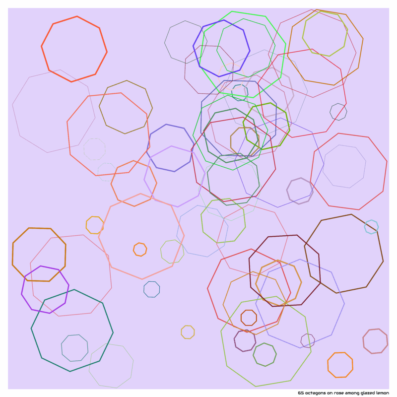 65 octagons on rose among glazed lemon