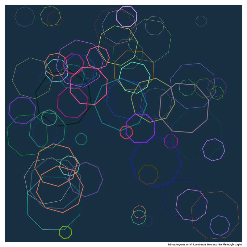 66 octagons on A Luminous terracotta through Light