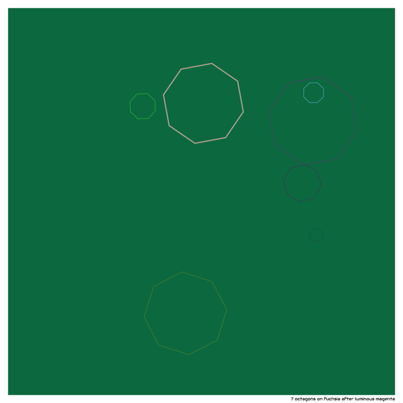 7 octagons on fuchsia after luminous magenta