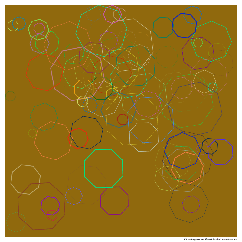 87 octagons on frost in dull chartreuse