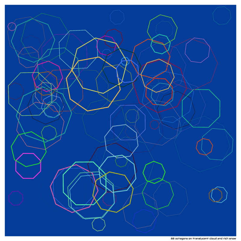 88 octagons on translucent cloud and rich snow