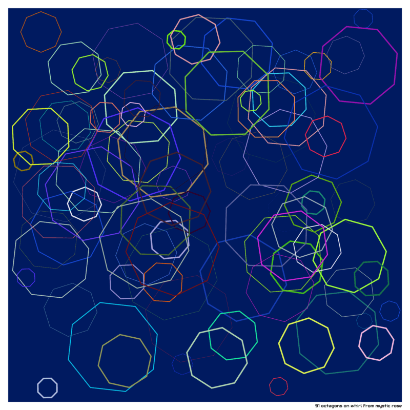 91 octagons on whirl from mystic rose