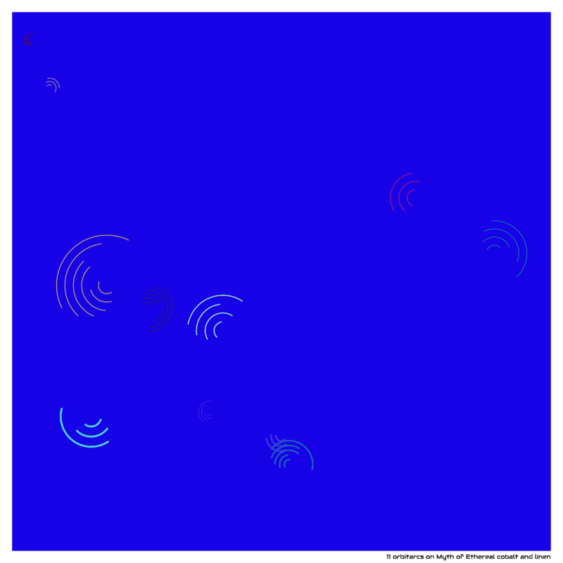 11 orbitarcs on Myth of Ethereal cobalt and linen