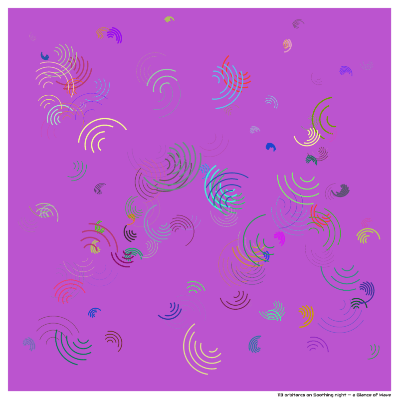 113 orbitarcs on Soothing night — a Glance of Wave