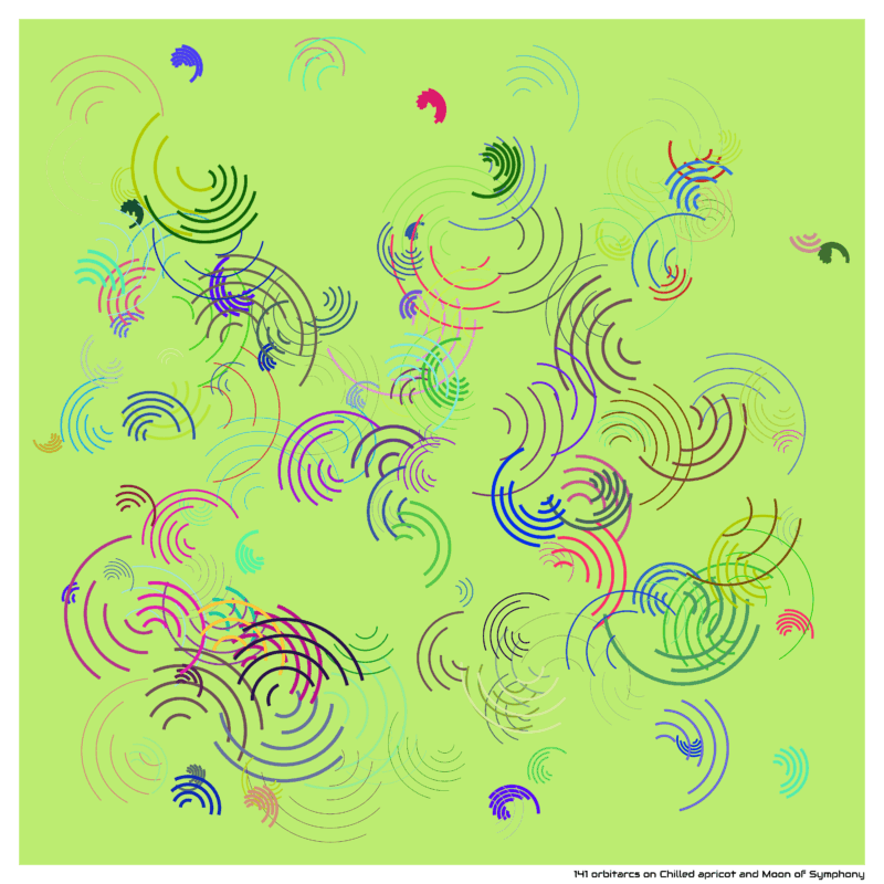 141 orbitarcs on Chilled apricot and Moon of Symphony