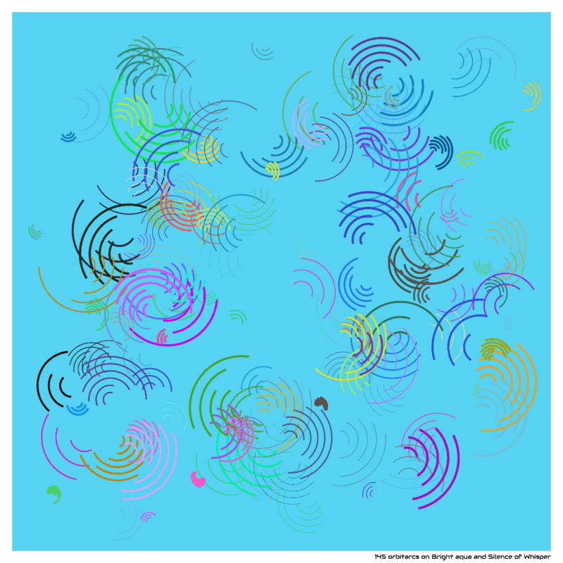 145 orbitarcs on Bright aqua and Silence of Whisper