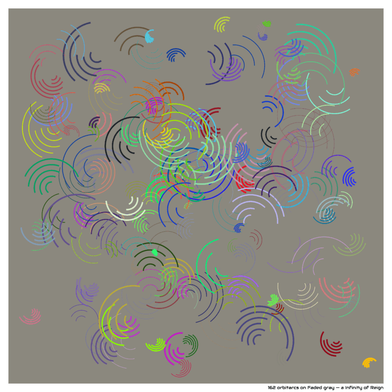 162 orbitarcs on Faded gray — a Infinity of Reign