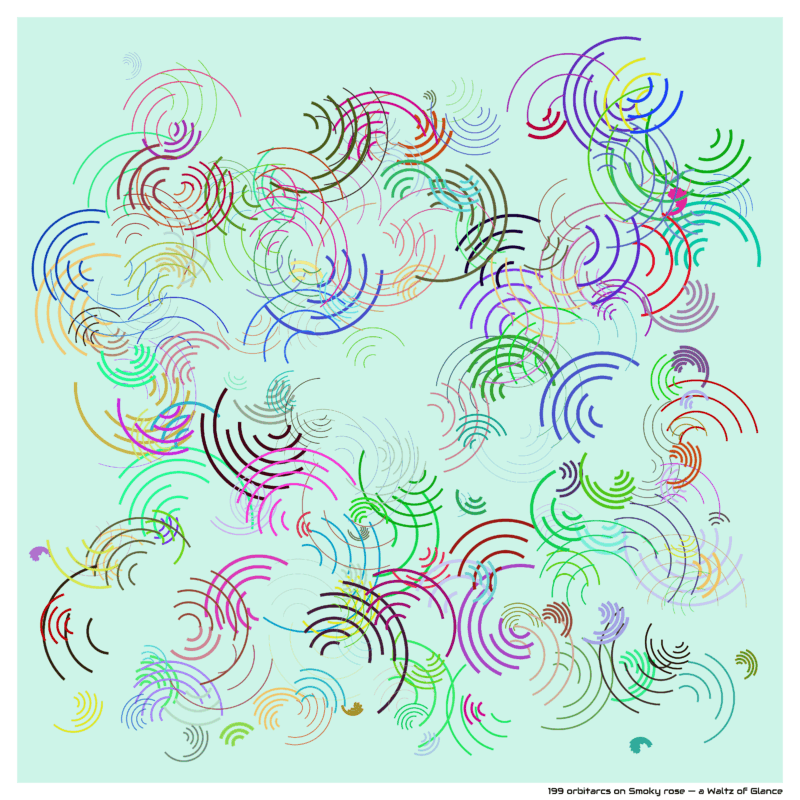 199 orbitarcs on Smoky rose — a Waltz of Glance
