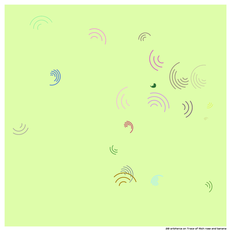 20 orbitarcs on Trace of Rich rose and banana