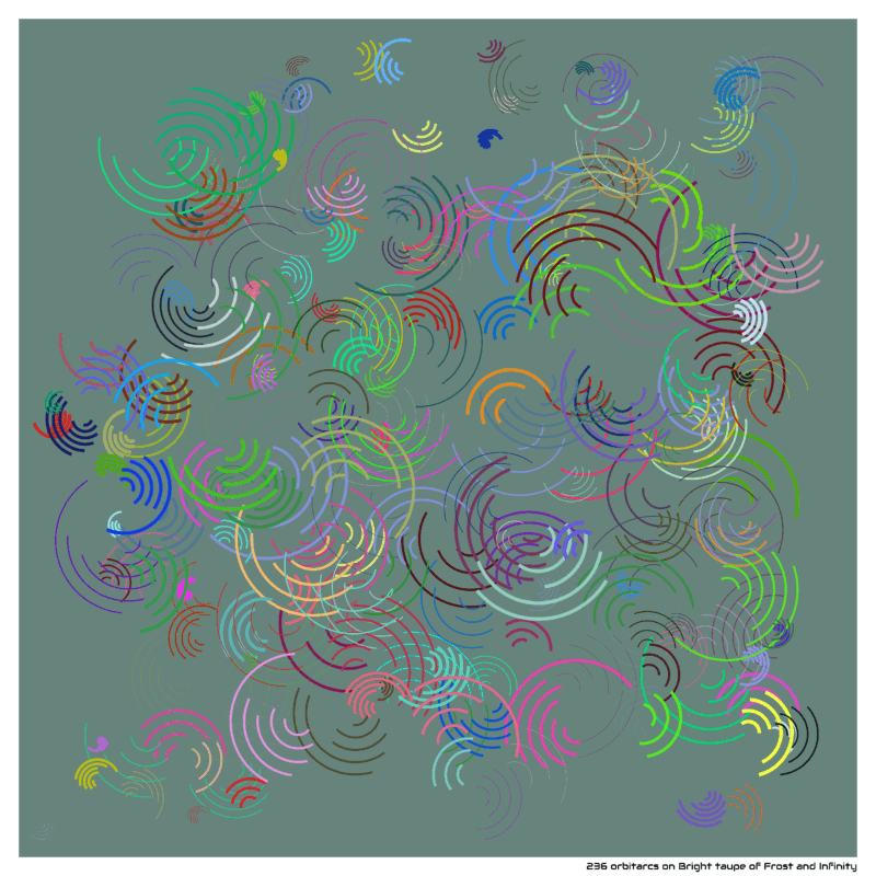 236 orbitarcs on Bright taupe of Frost and Infinity