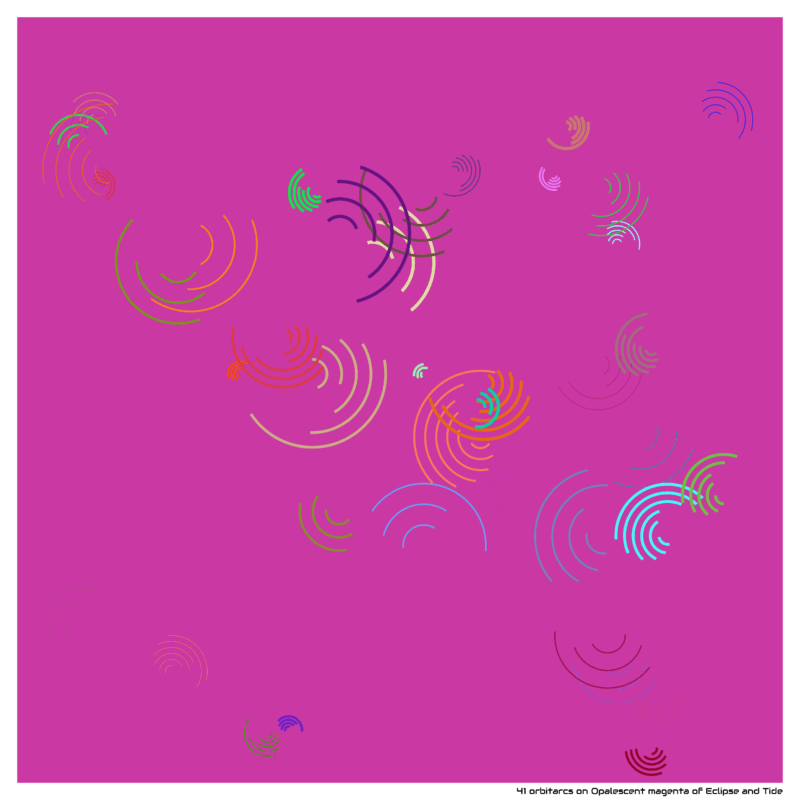41 orbitarcs on Opalescent magenta of Eclipse and Tide