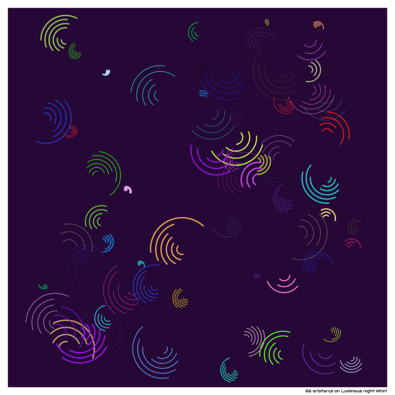66 orbitarcs on Luminous night Whirl