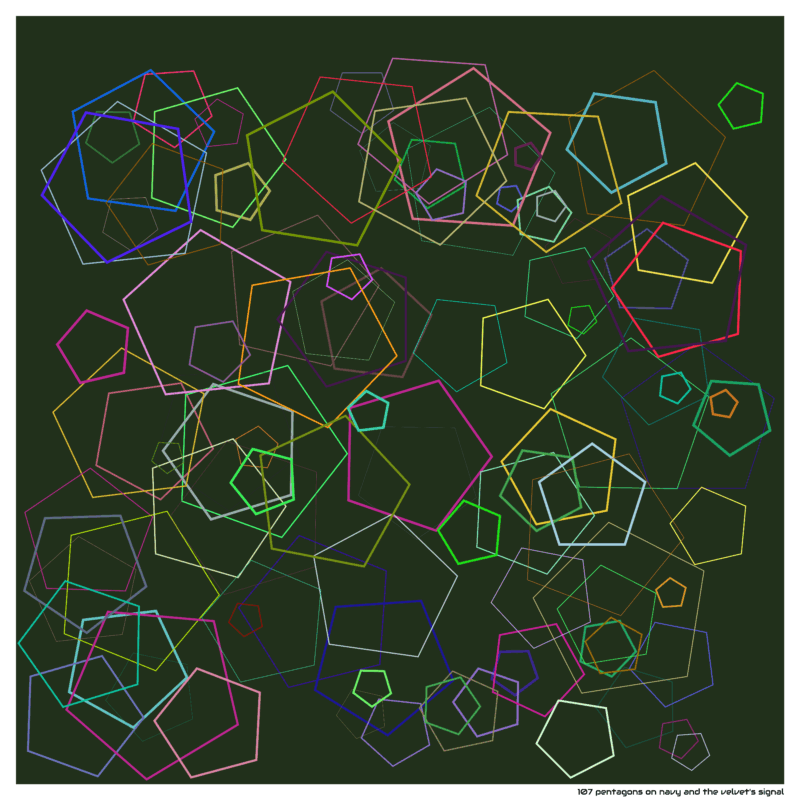 107 pentagons on navy and the velvet’s signal