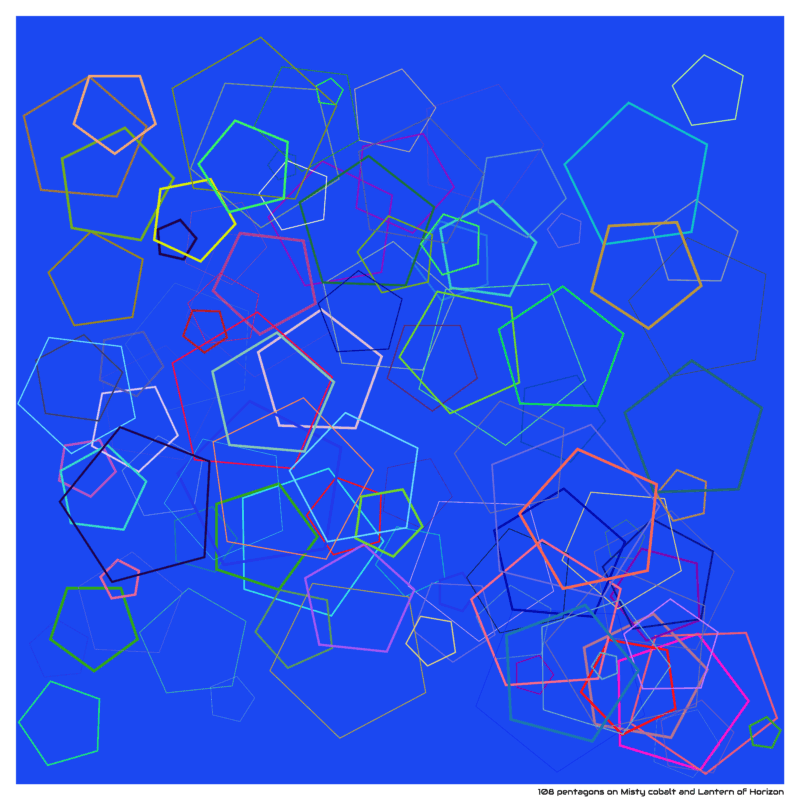108 pentagons on Misty cobalt and Lantern of Horizon