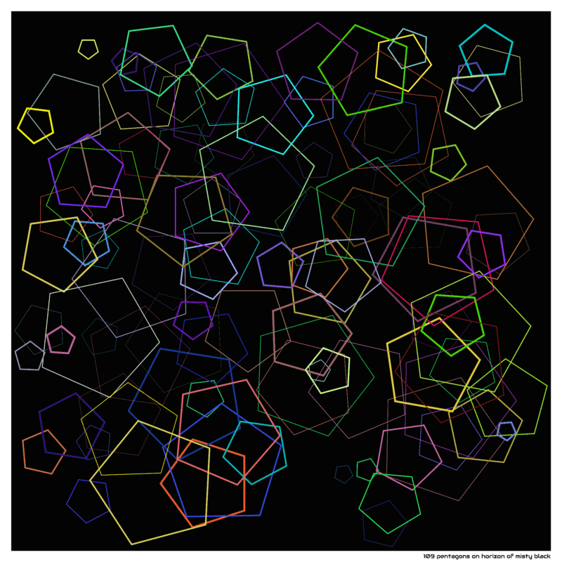 109 pentagons on horizon of misty black